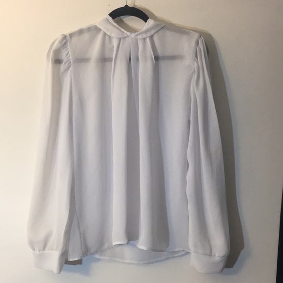 ann chabrol Tops - Vintage sheer white collared blouse